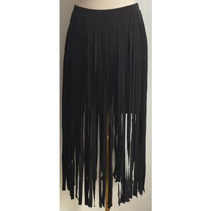 Women's Touch Me Black Fringe Skirt 1X